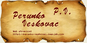 Perunko Veškovac vizit kartica